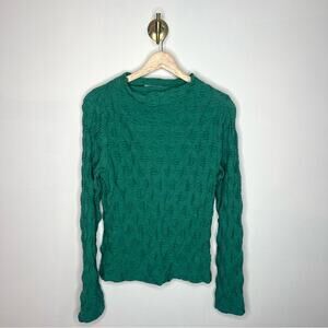 Maeve Anthropologie Green Textured Long Sleeve